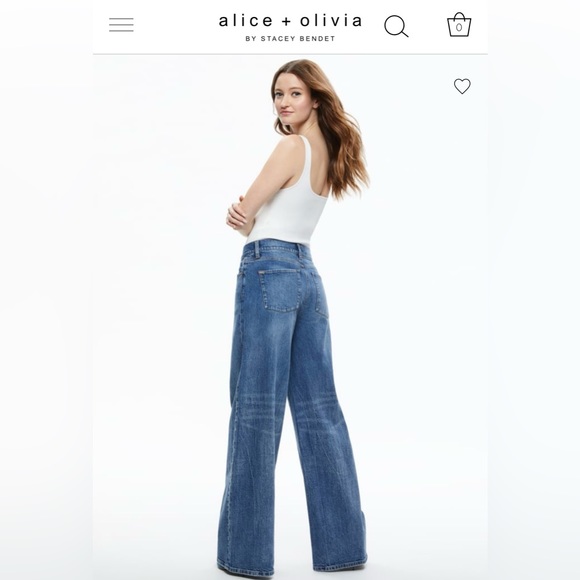 Alice + olivia TRISH MID RISE BAGGY JEAN size 28 - Picture 2 of 10